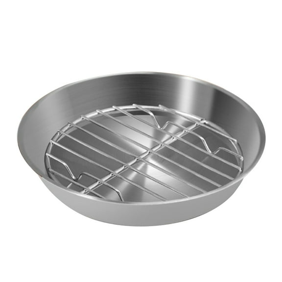 WEUVEB Silver Stainless Steel Grill Plate with Mesh Rack, Ideal for Grilled Foods, 1Set