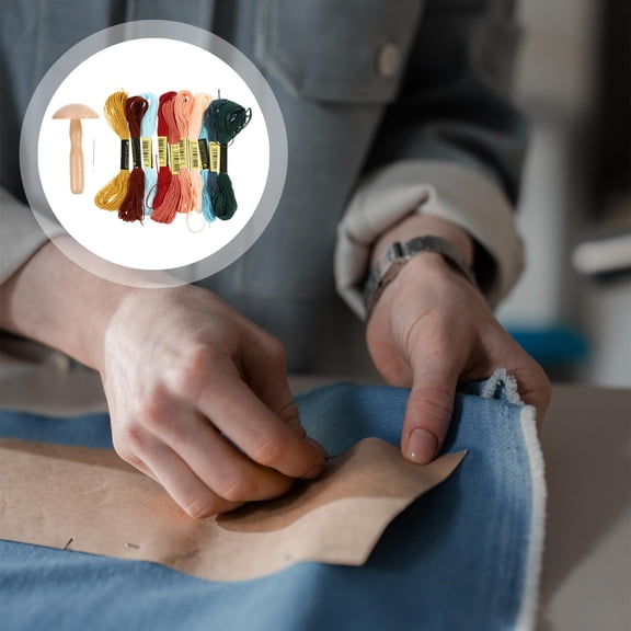 WEUVEB Traditional Design Mushroom Darning Kit Wood 1 Set