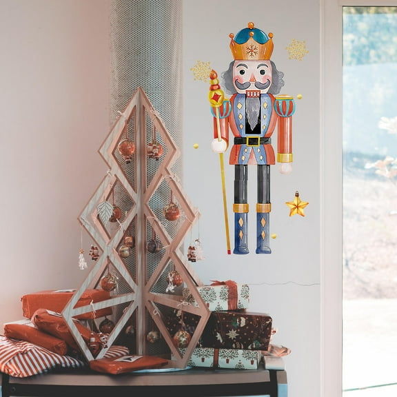 WEUVEB Nutcracker Christmas Stickers Multi PVC Wall Decals Festive Holiday Decor Easy to Install