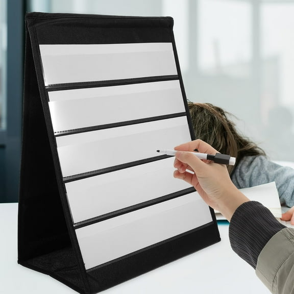 WEUVEB 1 Set Of Daily Schedule Pocket Chart Black Paper Card Display Holder For Home Group Teaching