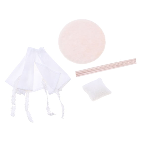 WEUVEB 1Set Tiny House Tent Model for Dollhouse Decor White Lightweight Material