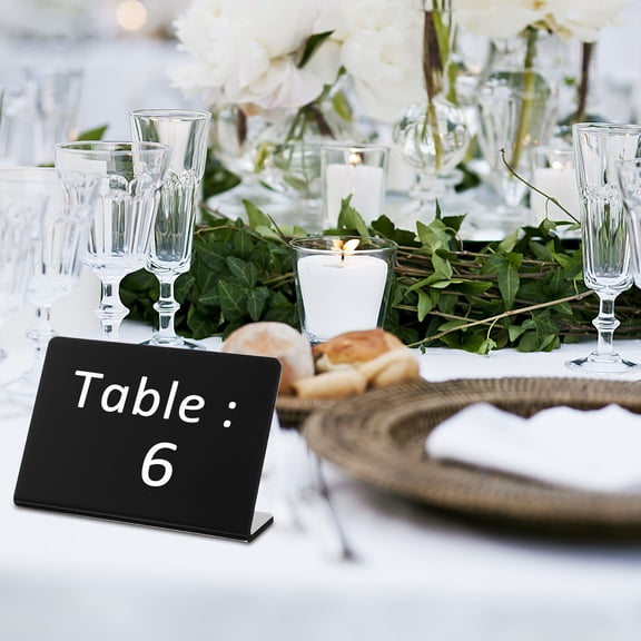 WEUVEB 10 Pcs Black Acrylic Mini Blackboard Signs for Catering and Buffet Displays Back to School