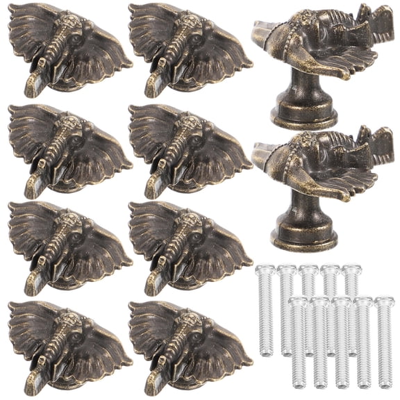 WEUVEB Vintage Animal Style Cabinet Knobs, 10 Sets Decorative Drawer Pull Handles for Furniture and Home Decor