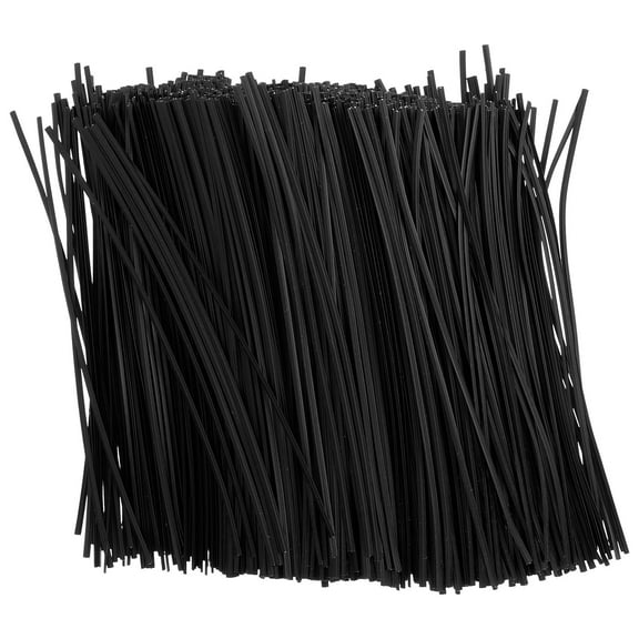 WEUVEB 1000Pcs Flexible Black Plastic Coated Wire Ties Reusable for Gardening and Holiday Present Use