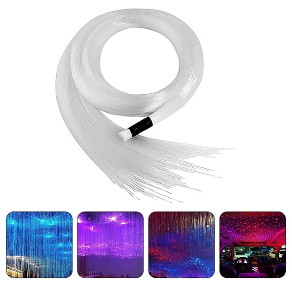 WEUVEB 100Pcs White Glow Fiber Optic Light Strands for Car Interior Decoration and Crafts Accessories
