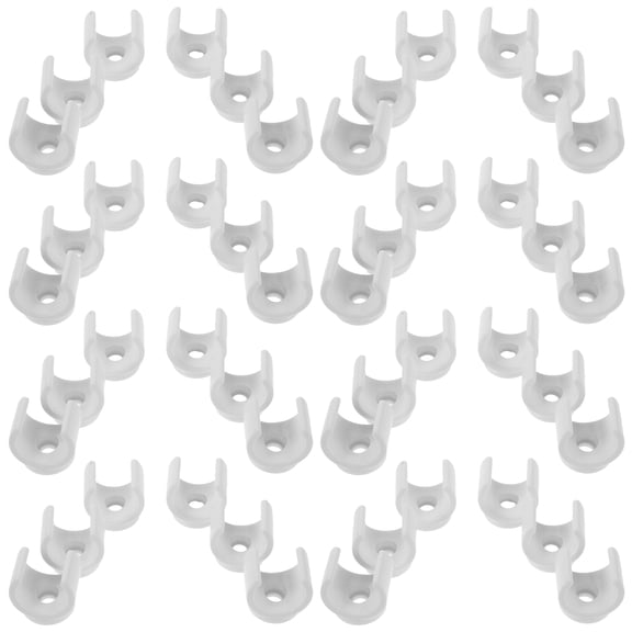 WEUVEB 100Pcs Durable White PVC Pipe Saddle Clips U Bracket Pipe Holders for Home Water and Conduit Support