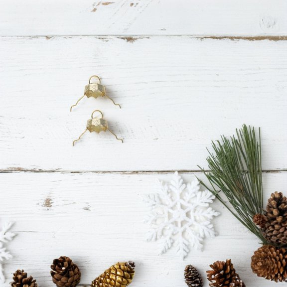 WEUVEB 100Pcs Metal Xmas Ornament Caps Replacement for Holiday Tree Decorations