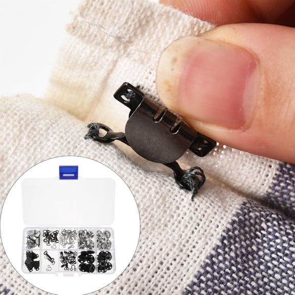 WEUVEB 100pcs Brass Invisible Metal Trousers Hooks Hand Sewing Buttons Set