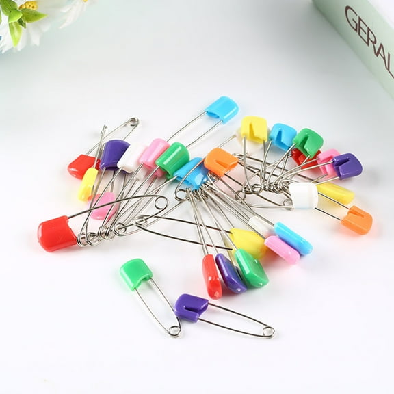 WEUVEB 100Pcs Safety Pin Safety Pin Kit Assorted Color Steel Wire For Blankets Quilt Scarf Clothing