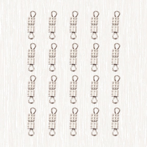 WEUVEB 100Pcs Silver Barrel Screw Clasps for Jewelry Making, Durable Copper Necklace Clasps, Secure Tie Buckle Fasteners