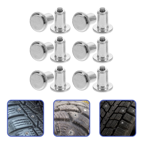 WEUVEB 100Pcs Snow Tire Studs Prevent Slipping For Cars Motorcycles ATVs Metal Silver