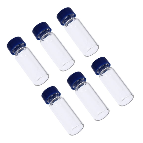 WEUVEB 100Pcs Sample Glass Bottles with Polypropylene Screw Caps for Lab Use