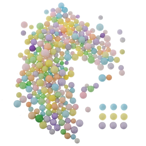 WEUVEB 100g Pouf Stuffing Assorted Color Foam Beads Craft Material for Holiday Party Decorations