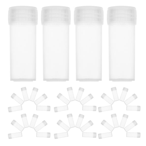WEUVEB 100pcs Clear Test Tube With Cap Transparent Plastic Leak-Proof Sample Vials For Lab Equipment