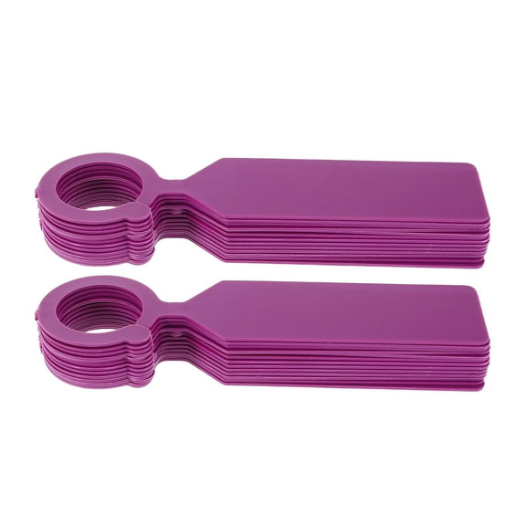 WEUVEB 100Pcs Purple Plastic Plant Labels for Garden Tree Identification with Durable Ringbuckle Design