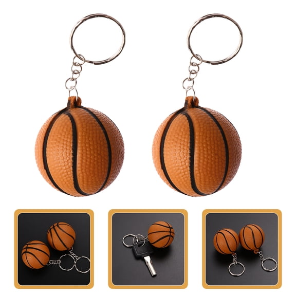 WEUVEB 10Pcs Durable Coffee Basketball Keychains for Backpack Decoration