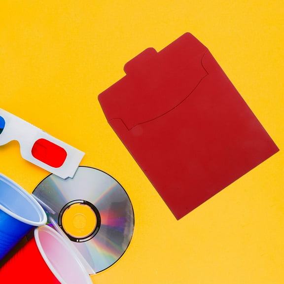 WEUVEB 10Set Red Paper CD Inner Sleeves for Disc Protection and Storage Organization for Photographers