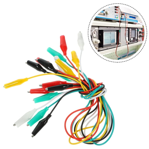 WEUVEB 10Pcs Alligator Clip Jumper Wires with PVC Coating for Electrical and Laboratory Test Work