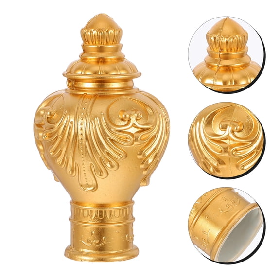 WEUVEB Elegant Gold Curtain Rod Caps Plastic Easy Install for Home Decor