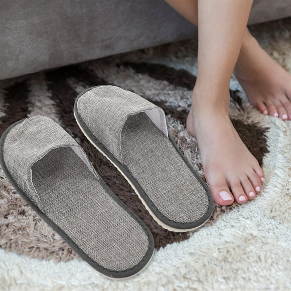 foldable sandals for purse Hotel Slippers Linen 10 Pcs Comfort Men Summer Wear