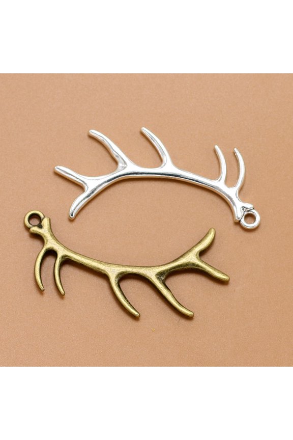 Alloy Deer Horn Pendant Charms for Jewelry Making, Light Brown, Fine Workmanship, 10Pcs