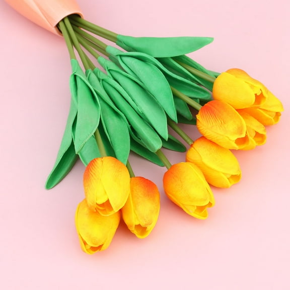WEUVEB 10Pcs Artificial Tulips Simulated Tulips PU Living Room Decor for Homeowners
