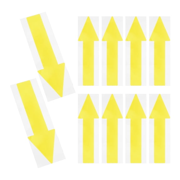 WEUVEB 10Pcs Peel and Stick Yellow Arrow Wall and Floor Stickers for Removable Route Guidance