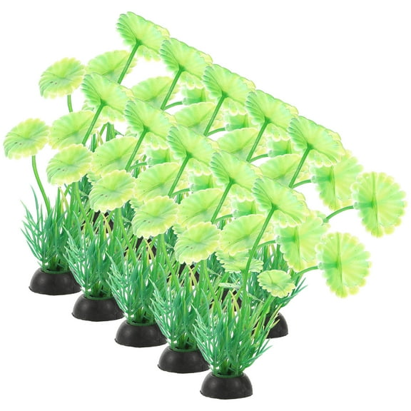 WEUVEB 10Pcs Realistic Aquarium Fake Grass Plastic Plants for Fish Tank Decoration and Landscaping