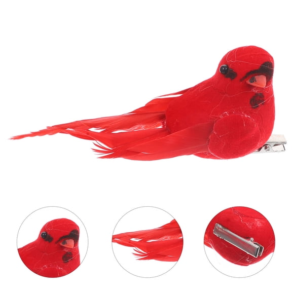 WEUVEB 10Pcs Realistic Red Christmas Cardinal Birds Ornaments with Clip for Tree and Gar