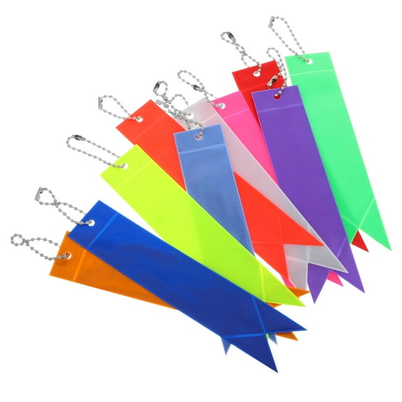 WEUVEB 10Pcs Reflective Pendant Keychain High Visibility Reflector Pendants School Use Backpack Pendant
