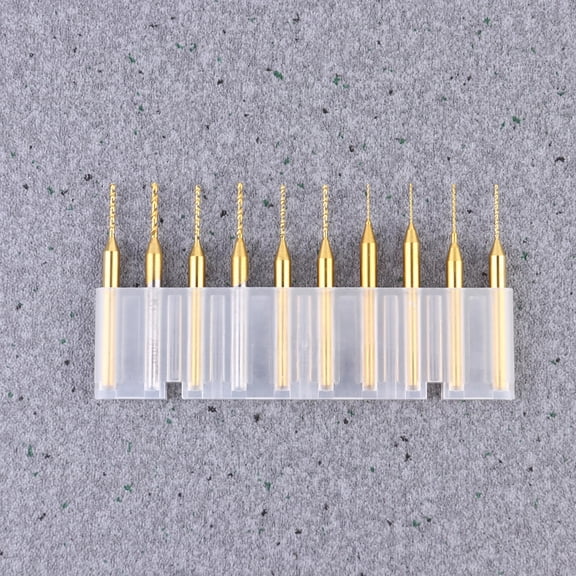 WEUVEB 10Pcs Titanium Coated CNC End Mill Drill Bits High Hardness Wear Resistant Cutting Tools