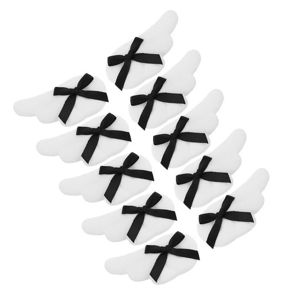 WEUVEB 10Pcs White Ribbon Bow Hair Clips Angel Wing Design Secure Double Clip
