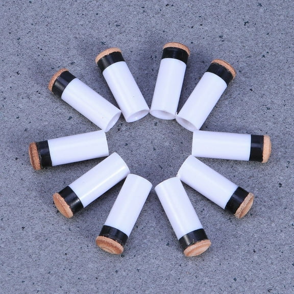 WEUVEB 10Pcs White Billiard Ferrules with Tips for Strengthening Billiard Cue Ends