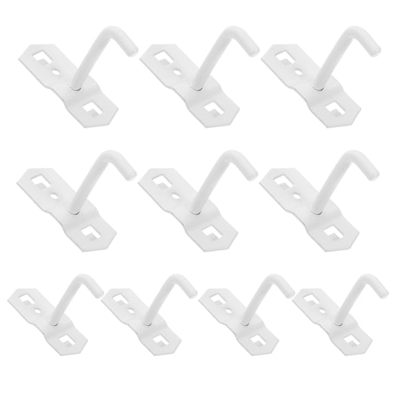 WEUVEB 10Pcs White Square Hole Pegboard Hooks Wall Shelf Brackets for Versatile Hanging and Display Organization