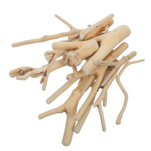 WEUVEB 10Pcs Wood Log Twigs for DIY Projects, Natural Decorative Branches, Light Yellow