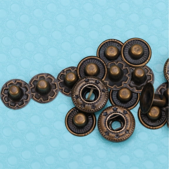 WEUVEB 10Sets Sturdy Metal Snap Button Fasteners Dark Brown Retro Deer Buckle for Sewing