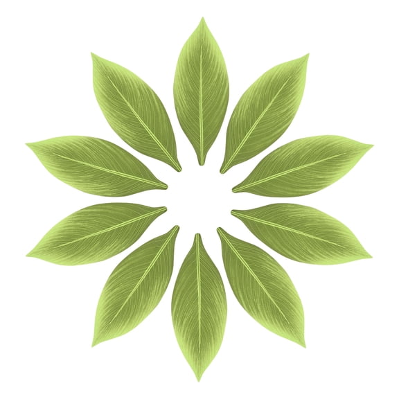 WEUVEB 10pcs Artificial Green Silk Leaves for Home Decoration, Wedding, Party, Craft Supplies, Faux Fabric Foliage Accents