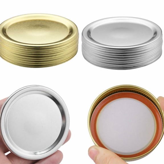 WEUVEB Airtight Aluminum Jar Lids Rust-Resistant and Dishwasher Safe 10Pcs