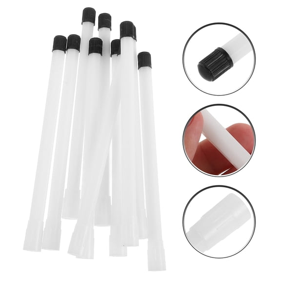 WEUVEB 10Pcs White Plastic Valve Stem Extenders for Car Scooter Tire Inflation Replacement