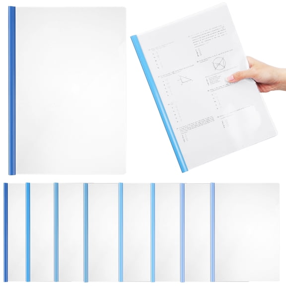 WEUVEB Plastic Resume Folder, Blue, Slide Binder, Ideal for Daily Use 10Pcs