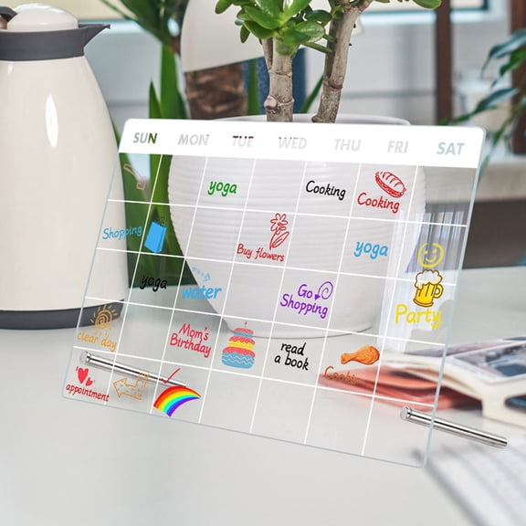 WEUVEB 11.79X7.86In Rectangular Message Sign Board for Students and Teachers Multi-Function Memo Board 1 Set