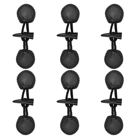 WEUVEB 12 Pieces Vintage Sew On Toggles Black Resin for Enhanced Stability in Clothing Sewing for Casual Wear
