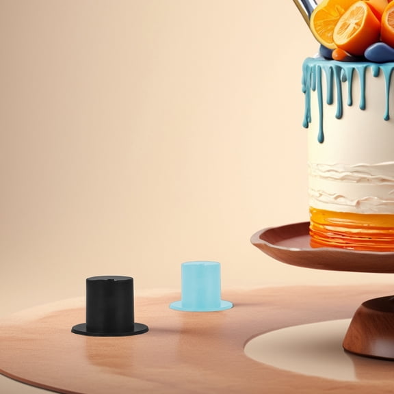 WEUVEB 120pcs Miniature Top Hat Light Blue Plastic Decoration For DIY Crafts Weddings