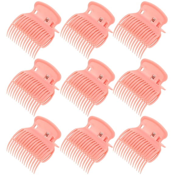 WEUVEB 12Pcs Beige Heat Insulated Hot Roller Clamps Hair Styling Clips for Home Use and Salon