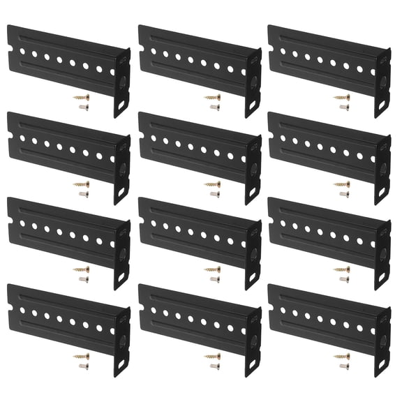 WEUVEB 12Pcs Black Drawer Slide Mounting Bracket Adjustable Fit for Kitchen Cabinet and Office Drawers