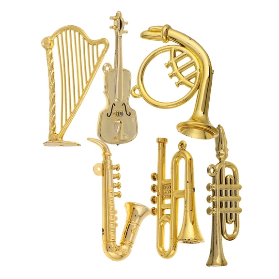 WEUVEB 12-Piece Elegant Plastic Musical Instrument Decorations, Perfect for Christmas Tree Ornaments and Holiday Display