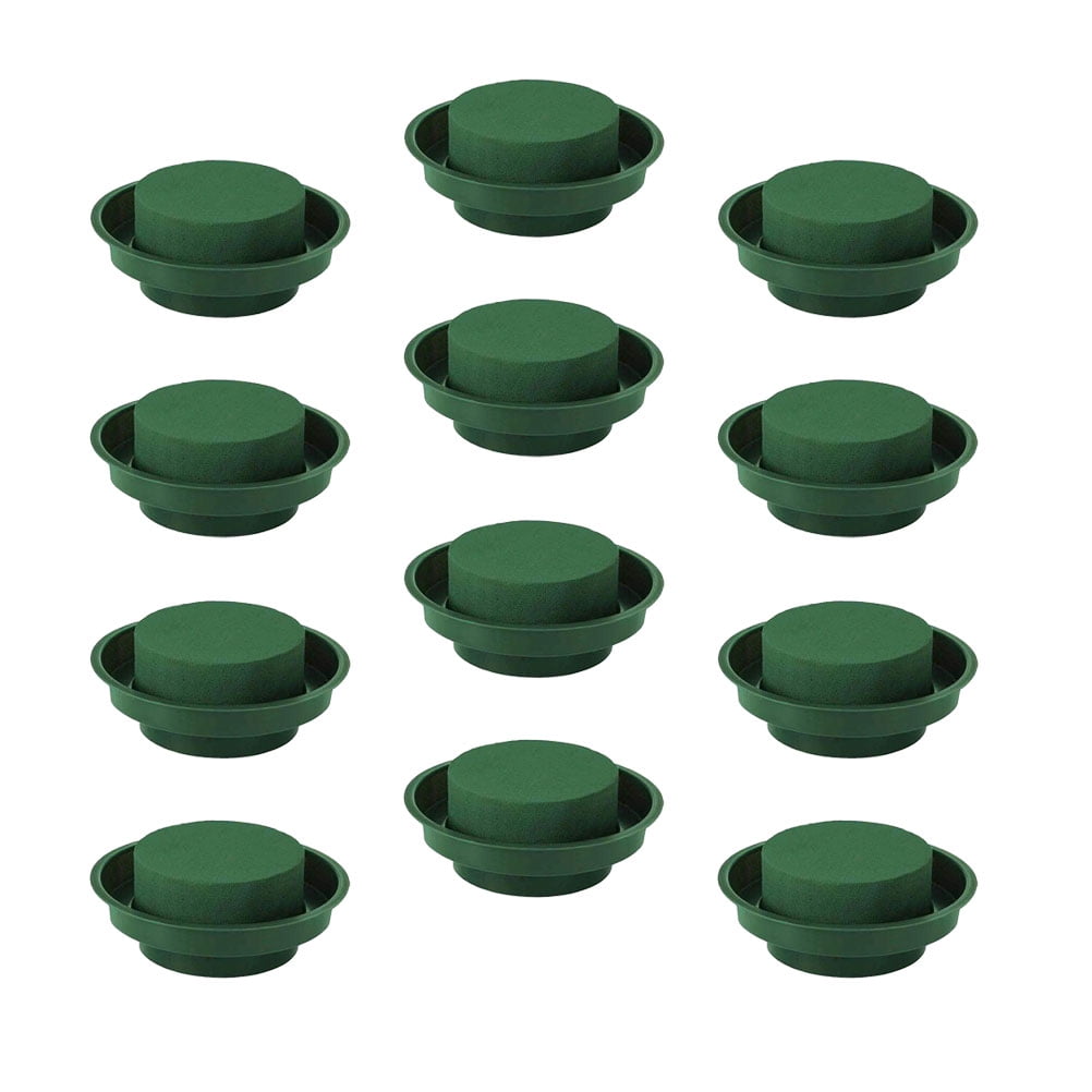 WEUVEB Water Absorb Flower Mud Bowl Green Lightweight for Special Events 12Pcs