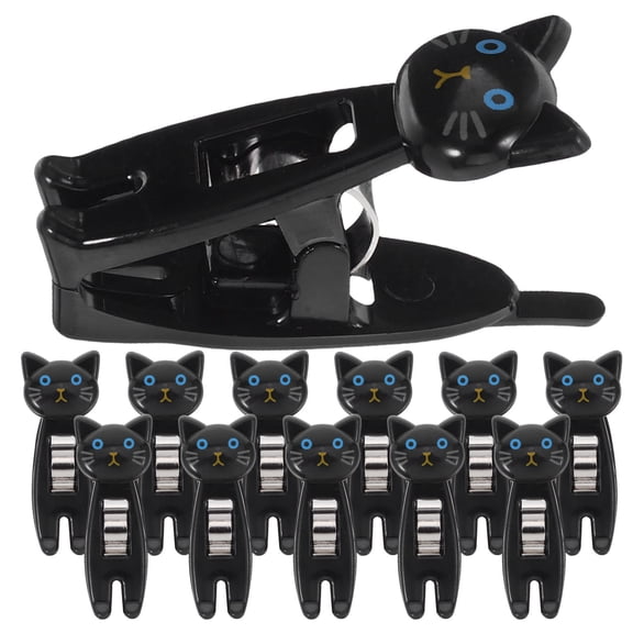 WEUVEB 12 Pcs Memo Clip Holder Stand, Iron Material, Strong Grip, Portable Travel Desk Organizer Clips