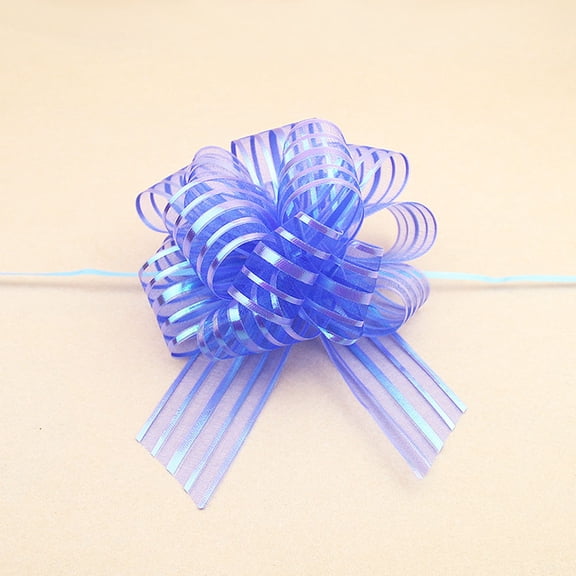 WEUVEB 12pcs Wrapping Pull Bow Blue Plastic Embellishment for Lovers Couples Families