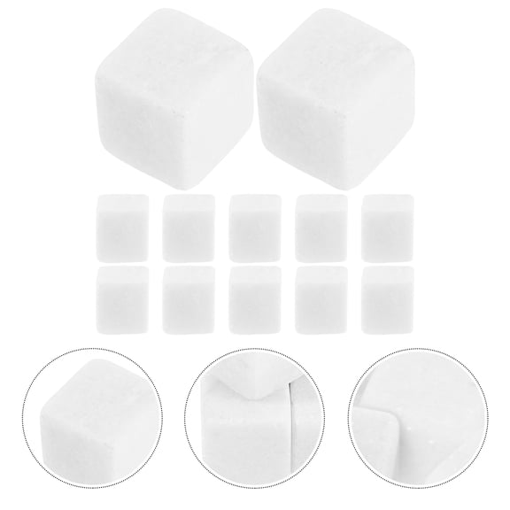 WEUVEB 12Pcs White Marble Reusable Ice Cubes Convenient Wear-Resistant Wine Stones